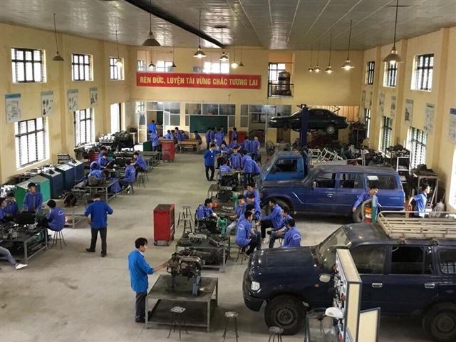 Các công trình, nhà, xưởng phục vụ công tác đào tạo