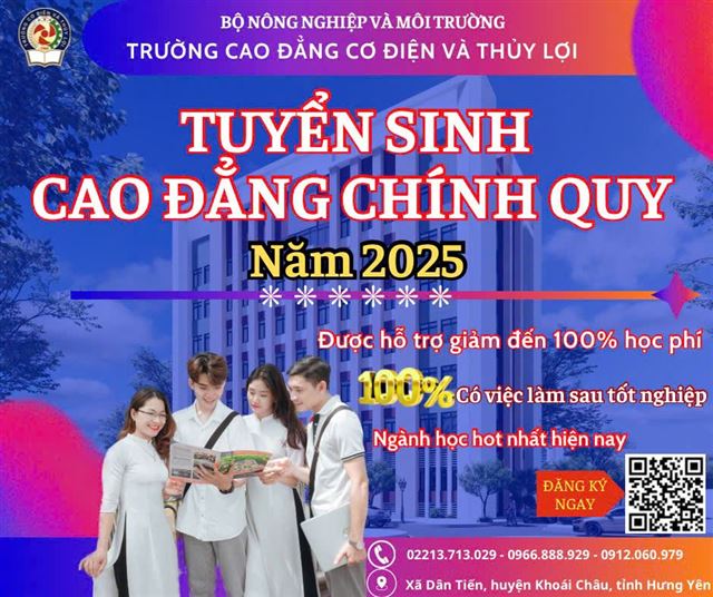 Thông báo tuyển sinh hệ cao đẳng năm 2025